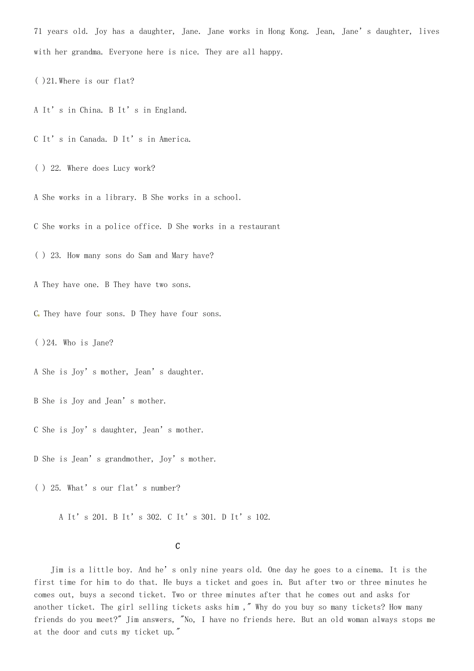 高一英语4月月考考试卷(国际班，无答案)考试卷_第3页