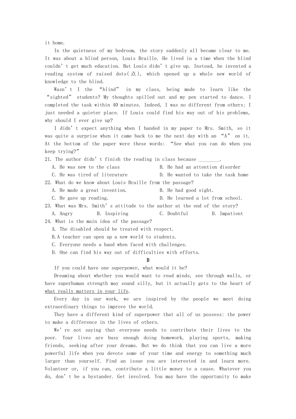 高三英语上学期第三次月考试卷考试卷_第3页