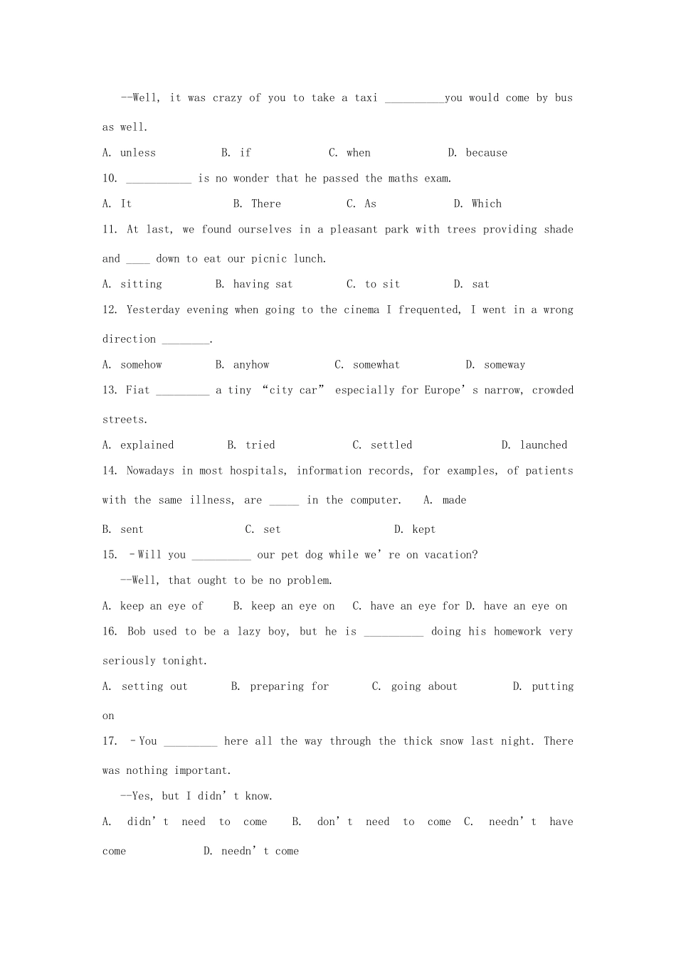 高三英语 一网打尽易错题汇编(7)考试卷_第2页