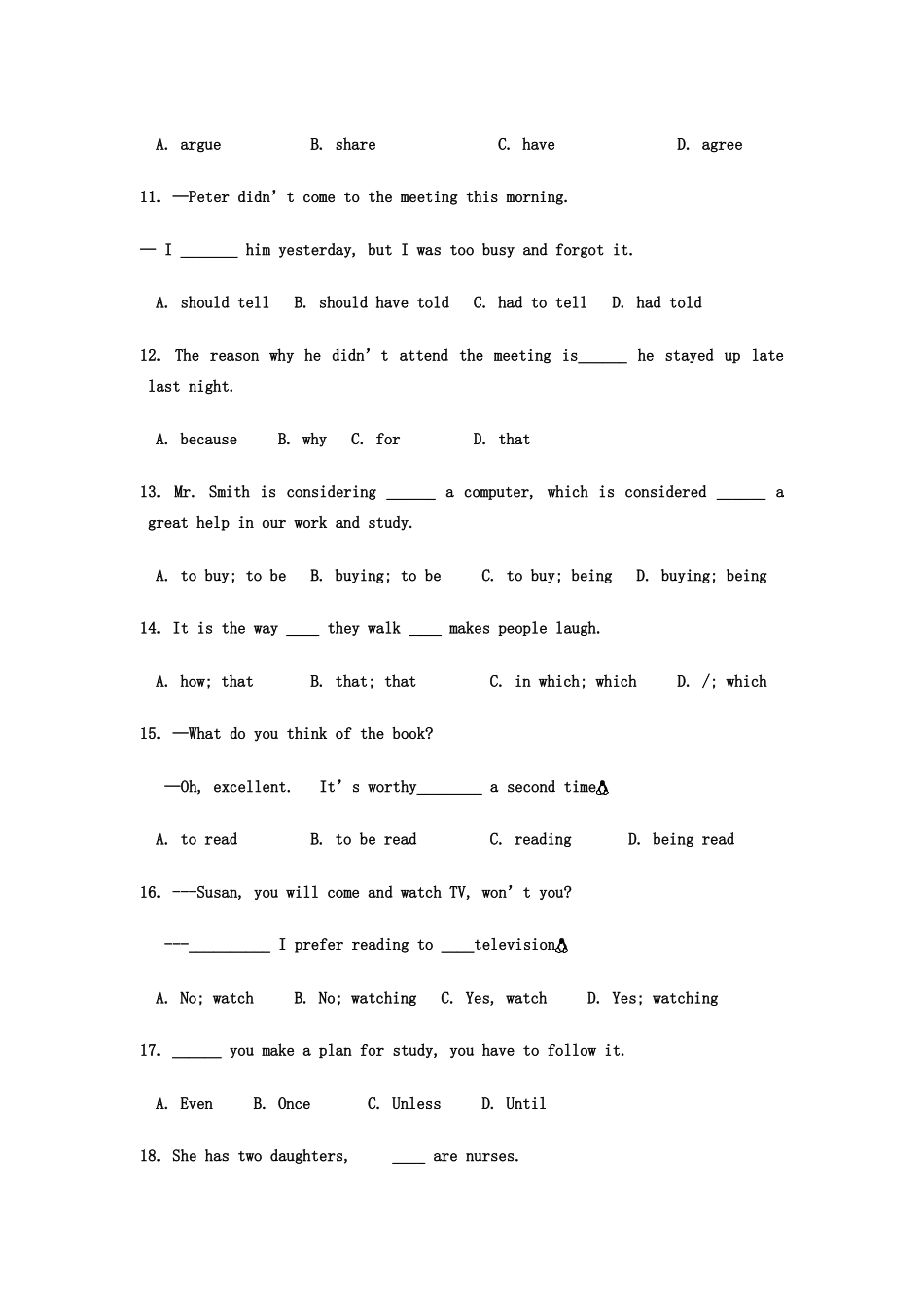 陕西省西安市高一英语上学期12月月考考试卷(无答案)新人教版考试卷_第2页
