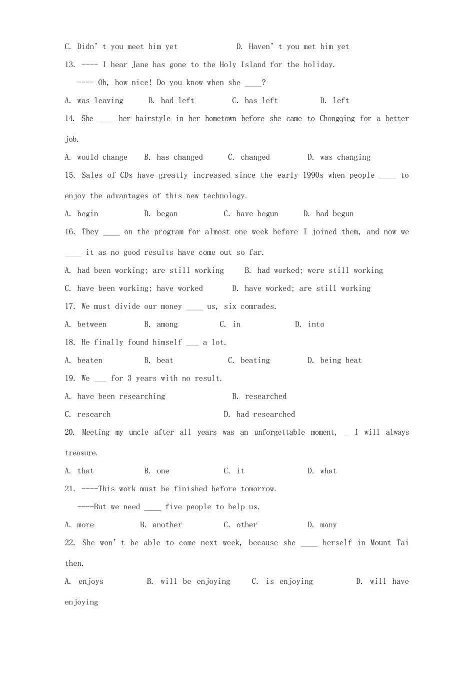 高一英语Unit1模块2期末复习模拟测试卷考试卷_第2页
