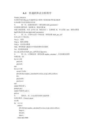 !!故障转子系统的非线性振动分析与诊断方法附录Amatlab程序