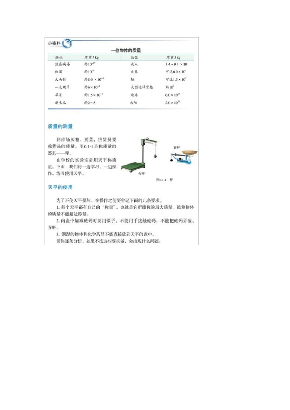 (2012版)人教版物理八年级上册电子课本_第六章_质量与密度_第3页