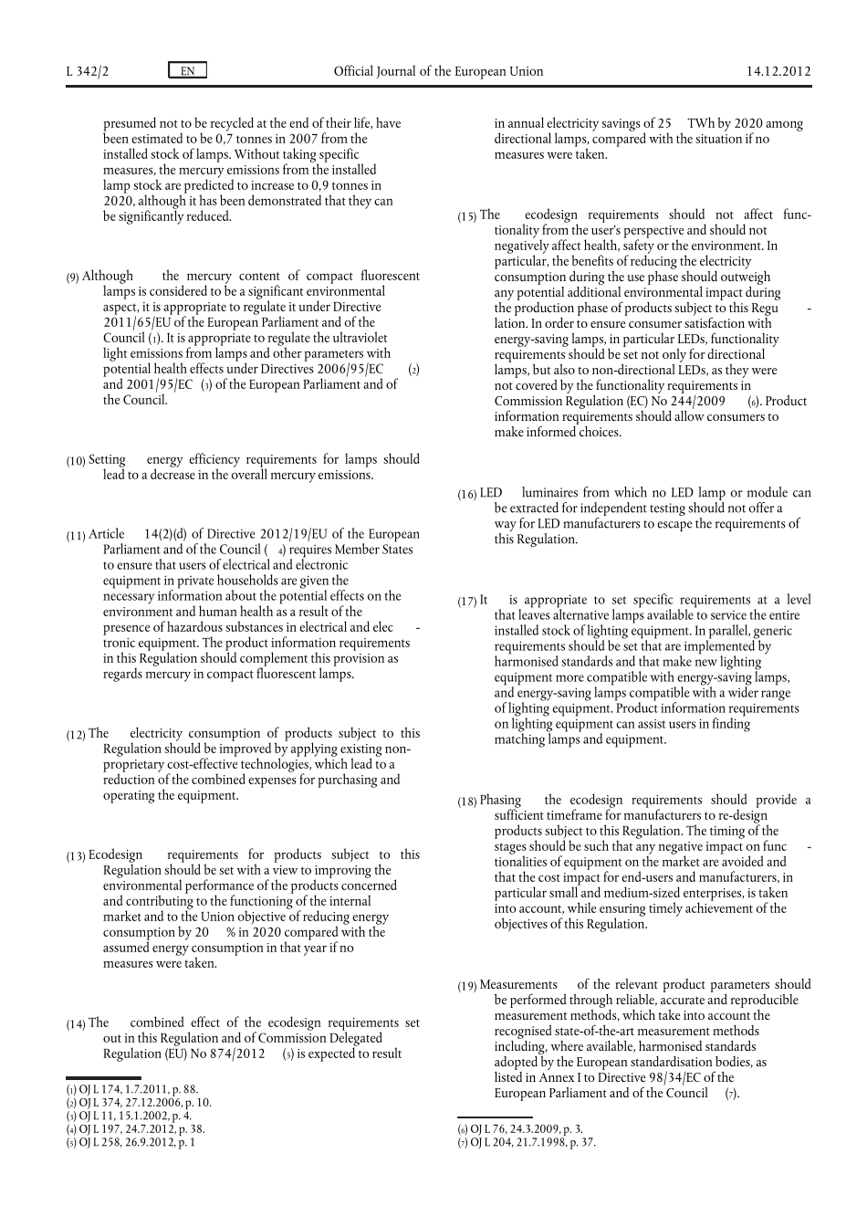 (EU)No11942012关于定向灯、发光二极管灯及相关设备的生态设计要求法规_第2页
