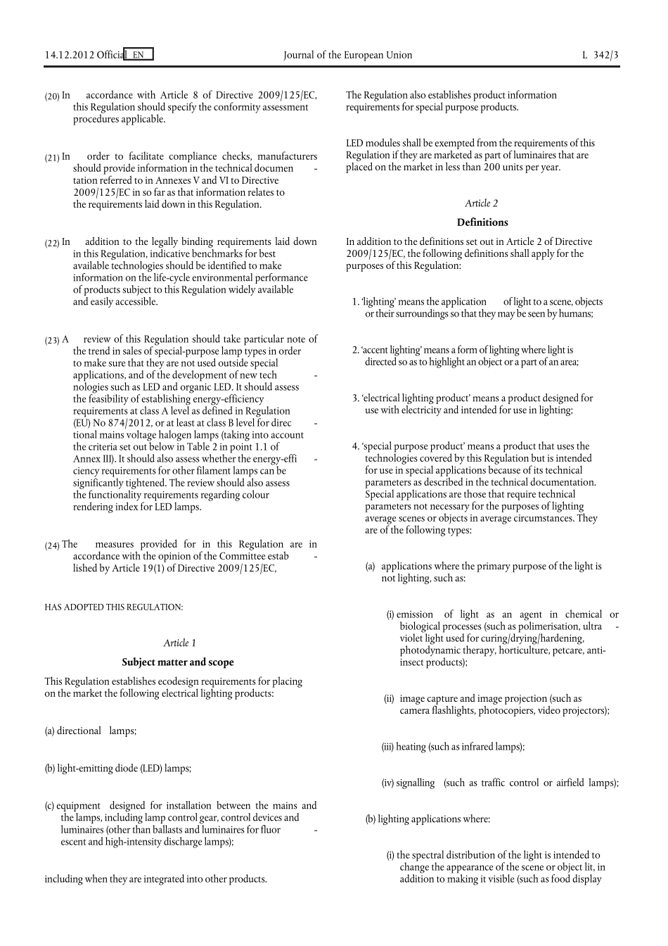 (EU)No11942012关于定向灯、发光二极管灯及相关设备的生态设计要求法规_第3页