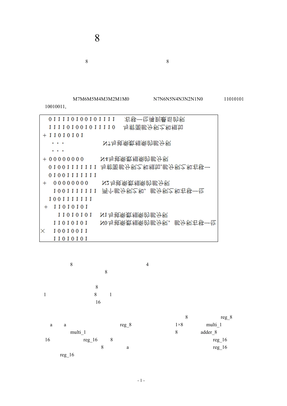 (VHDL)8位二进制乘法器电路程序_第1页