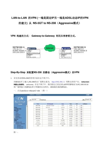 (一端是固定IP另一端是ADSL动态IP的VPN的建立)