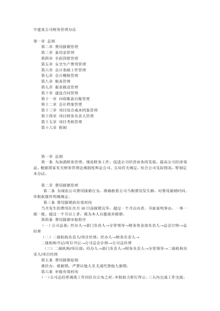 中建某公司财务管理办法