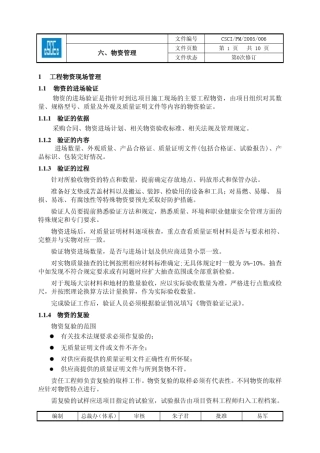 中建项目管理文件物资管理