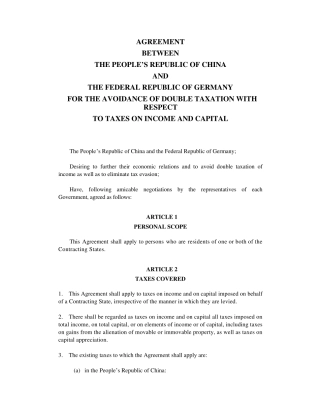 中德双边税收协定EN