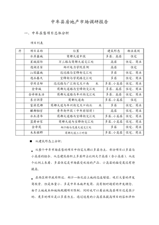 中牟县房地产市场调研报告