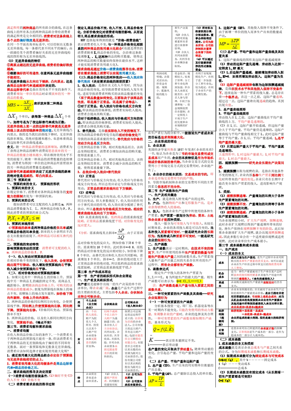 中级经济师经济基础知识点总结_第2页