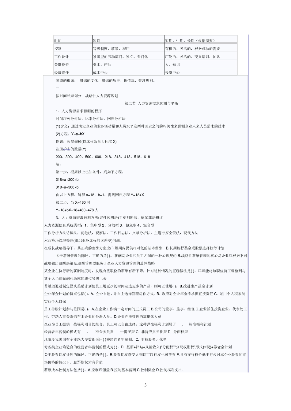 中级经济师考试人力资源专业学习笔记_第3页