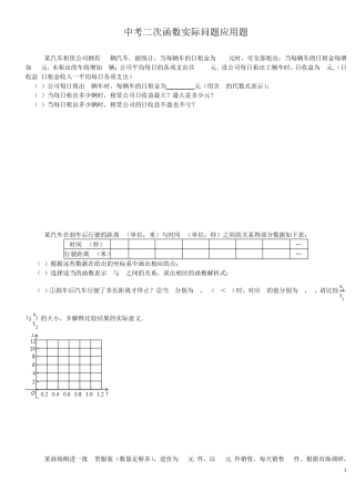 中考二次函数实际问题应用题3