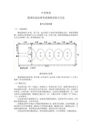 中考体育篮球运球及实心球考试规则及练习方法(附场地图)