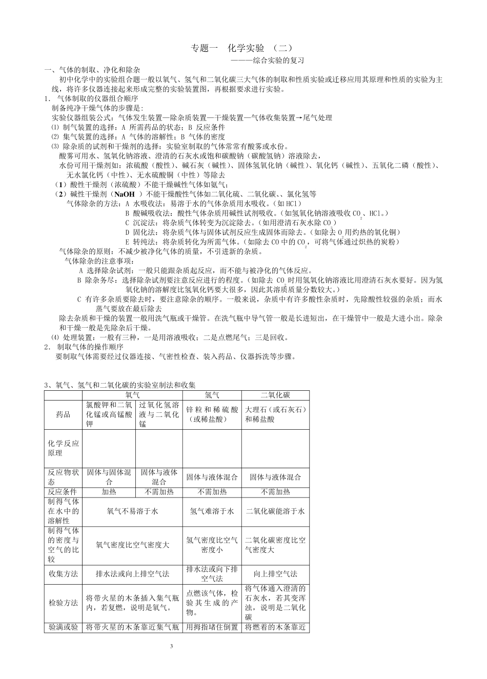 中考化学实验知识点总结_第3页