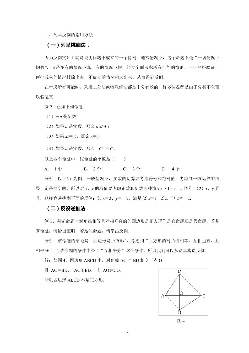 中考复习专题之举反例_第2页