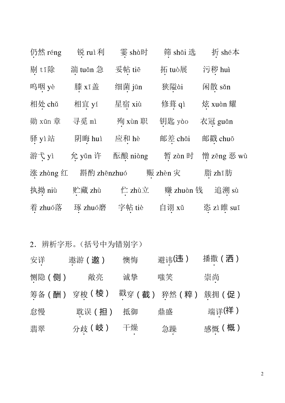 中考字音字形分类整理_第2页