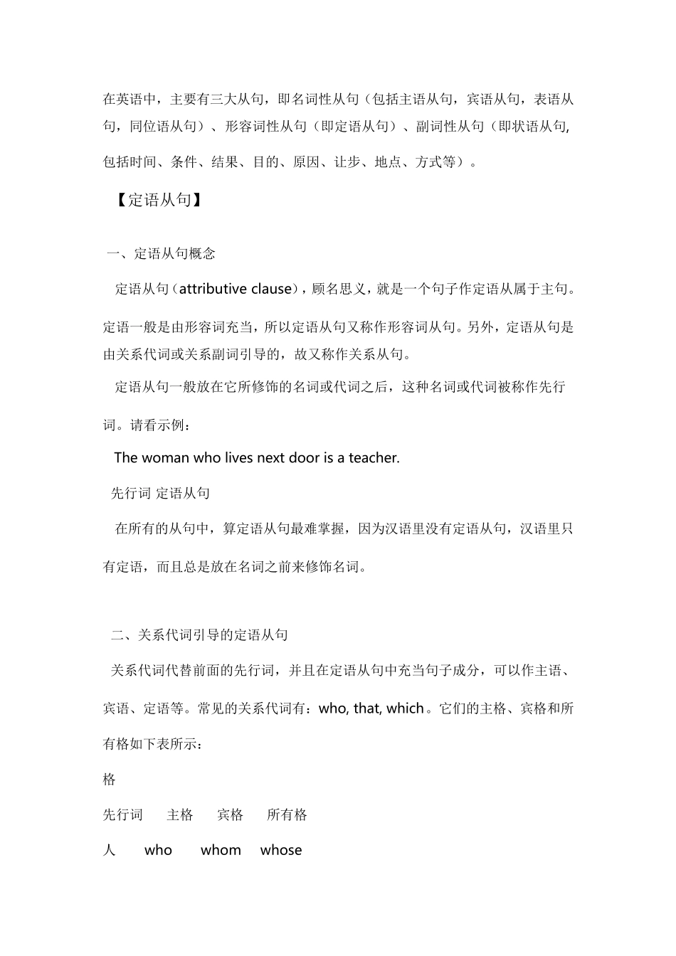 中考定语从句知识点详细!_第1页