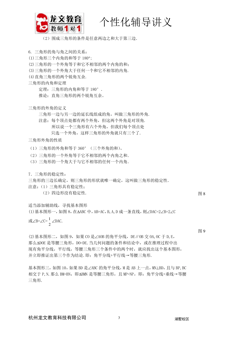 中考总复习讲义：三角形的基本性质+特殊三角形_第3页