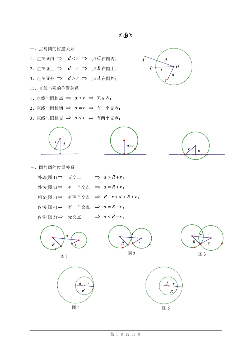 中考数学(圆提高练习题)压轴题训练_第1页