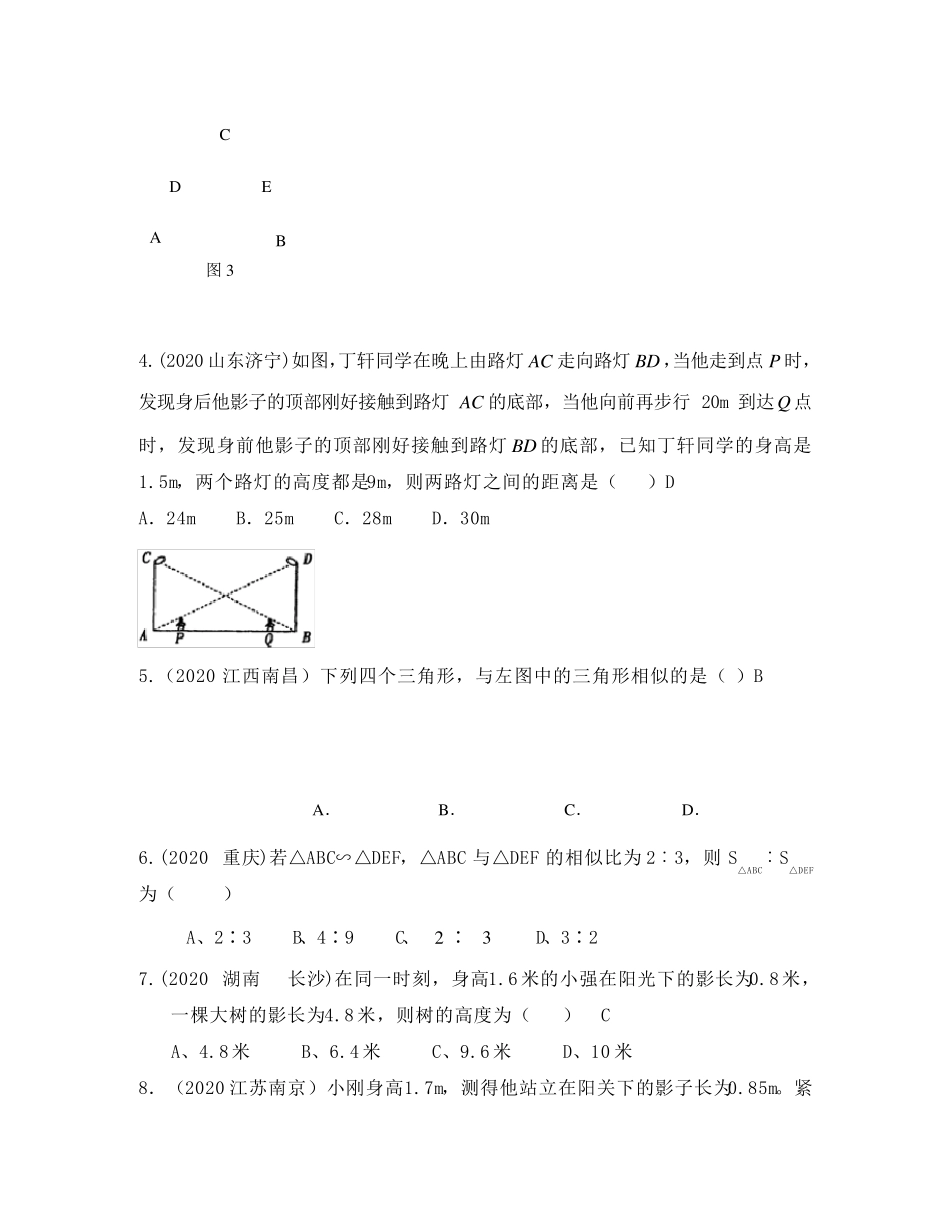 中考数学专题复习——相似三角形(通用)_第2页