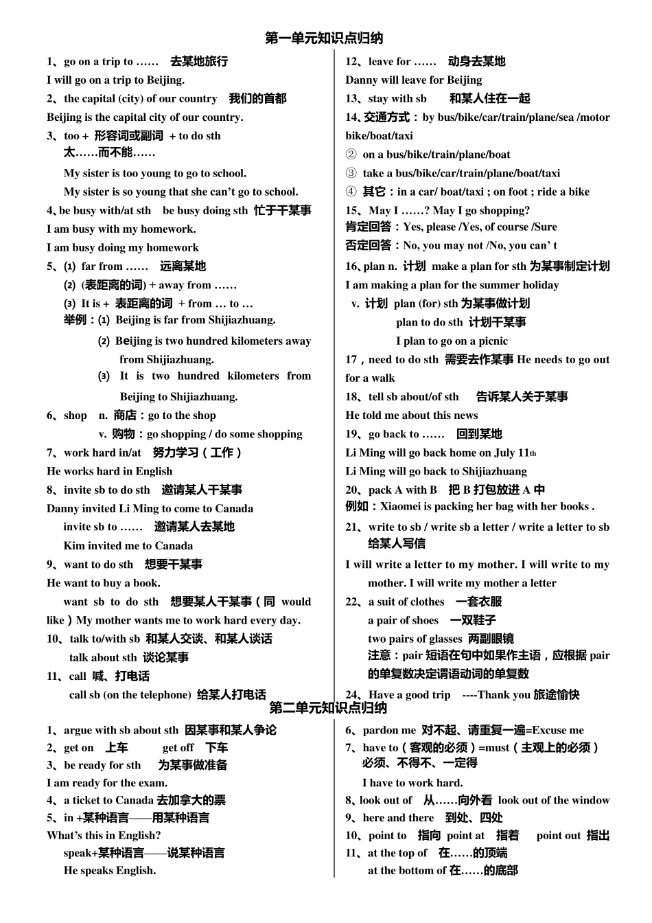 冀教版七年级下英语知识点总结_第1页