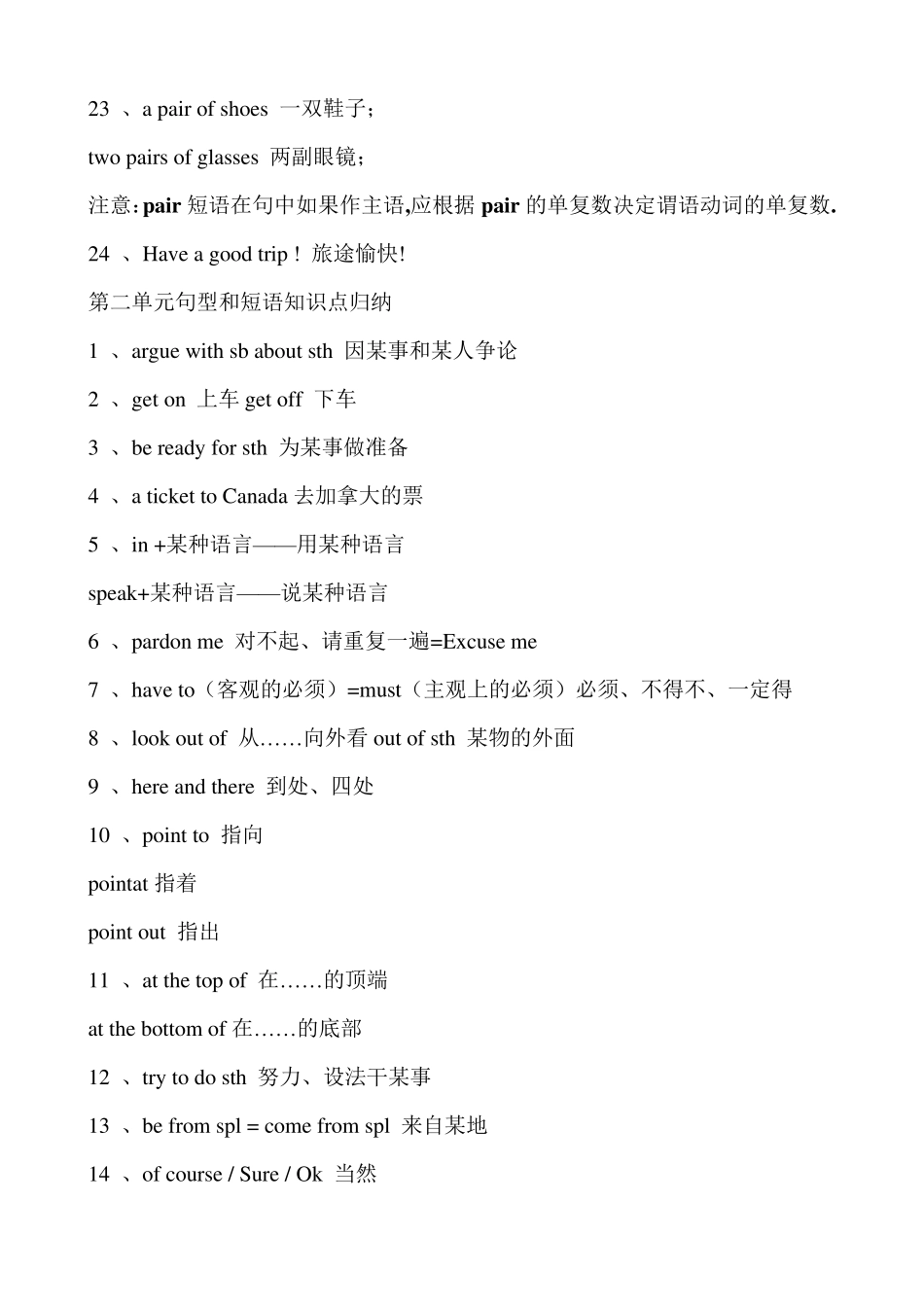 冀教版初一英语七年级上册知识点总结归纳_第3页