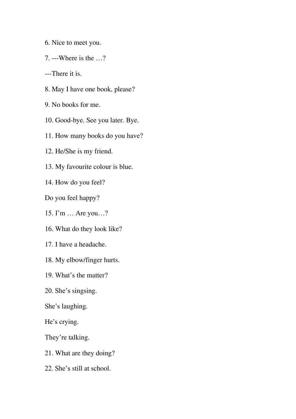 冀教版小学英语词组、短语和句子_第2页