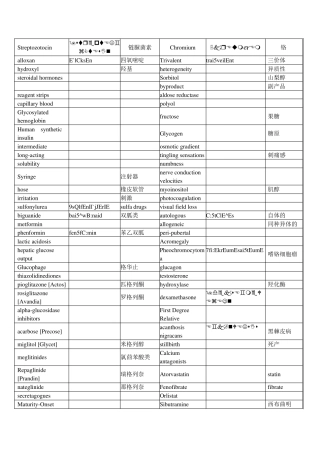 内分泌专业医学英语常用词汇