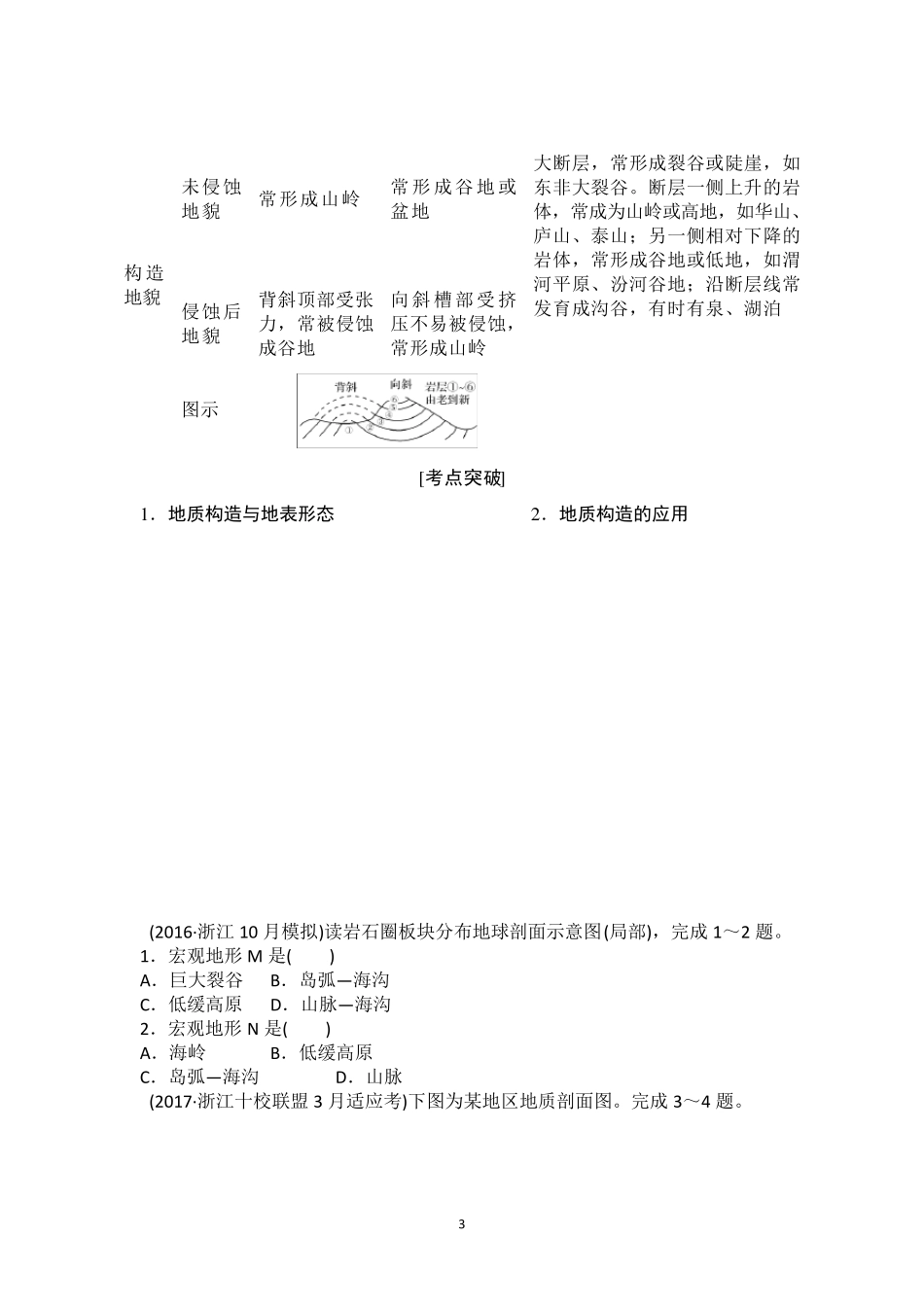 内外力作用与地表形态(学考专题复习)_第3页