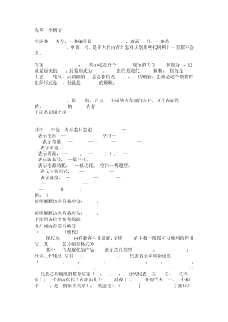 内存条编码识别