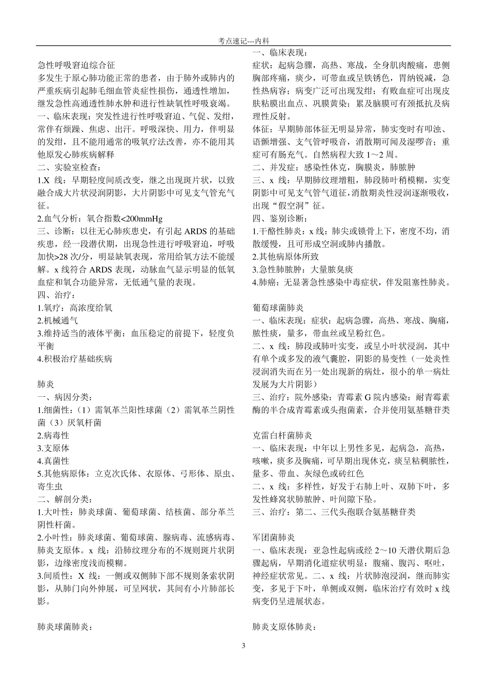内科学考点速记_第3页