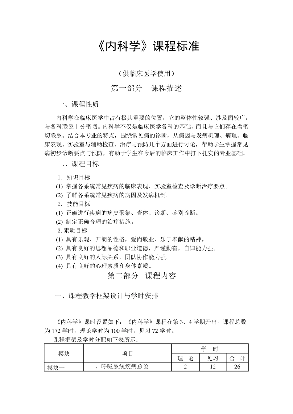 内科学课程标准_第1页