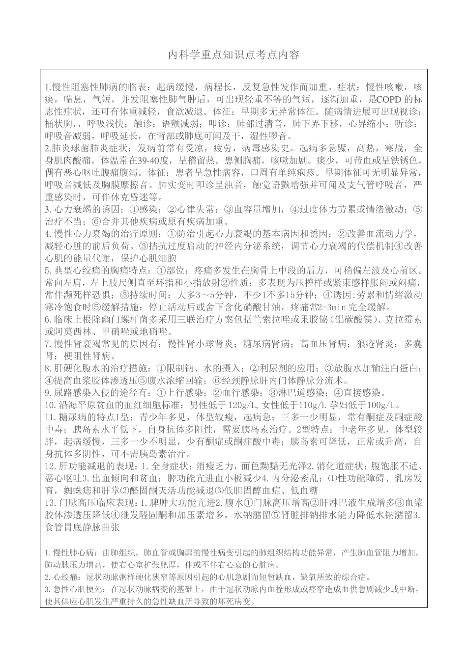 内科学重点知识点考点内容_第1页