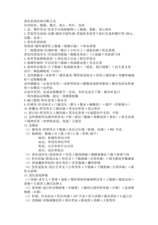 内科疾病诊断公式
