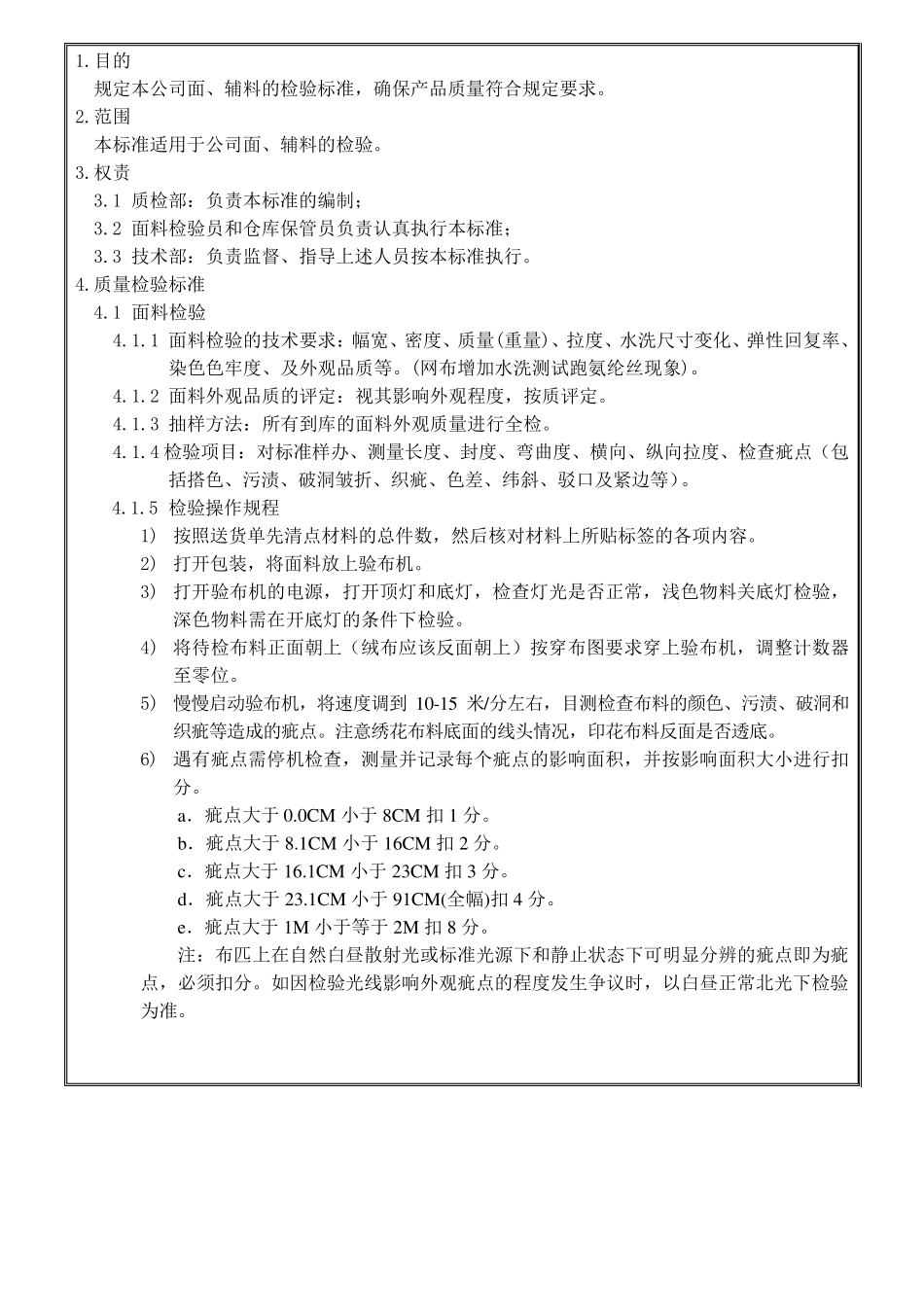 内衣厂物料检验标准_第2页