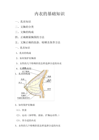 内衣的基础知识