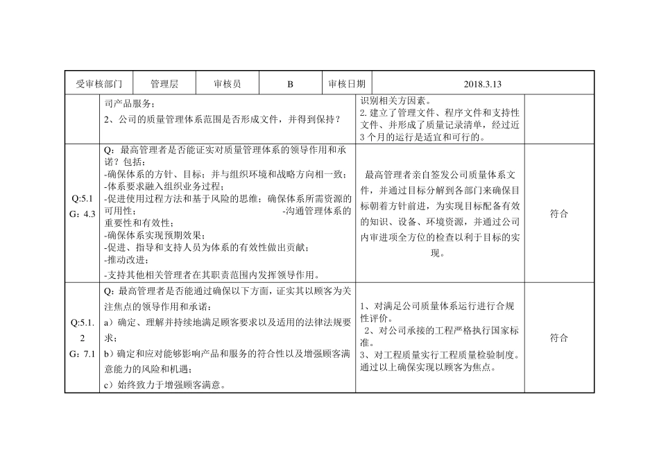 内部审核检查记录表_第3页