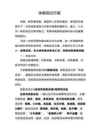 军事体能组训方案