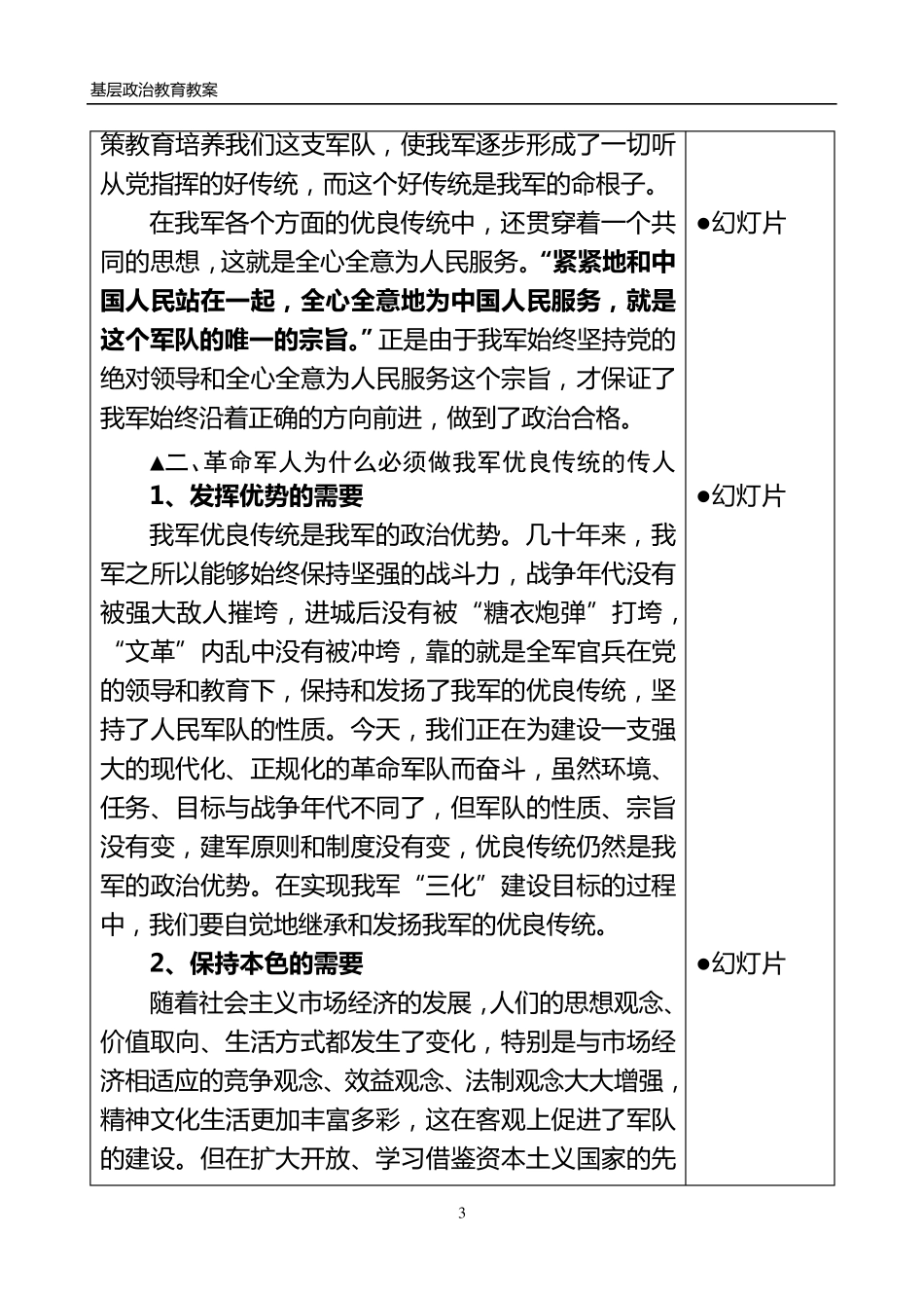 军人要做优良传统的传人(教案)_第3页
