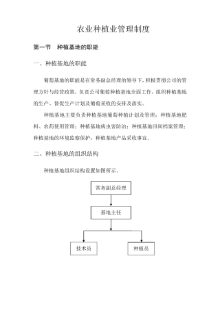 农业种植业管理制度