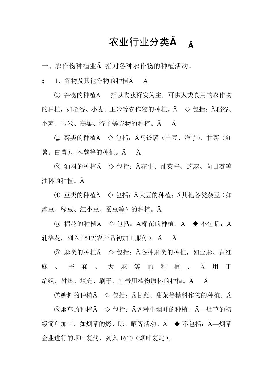 农业行业分类_第1页