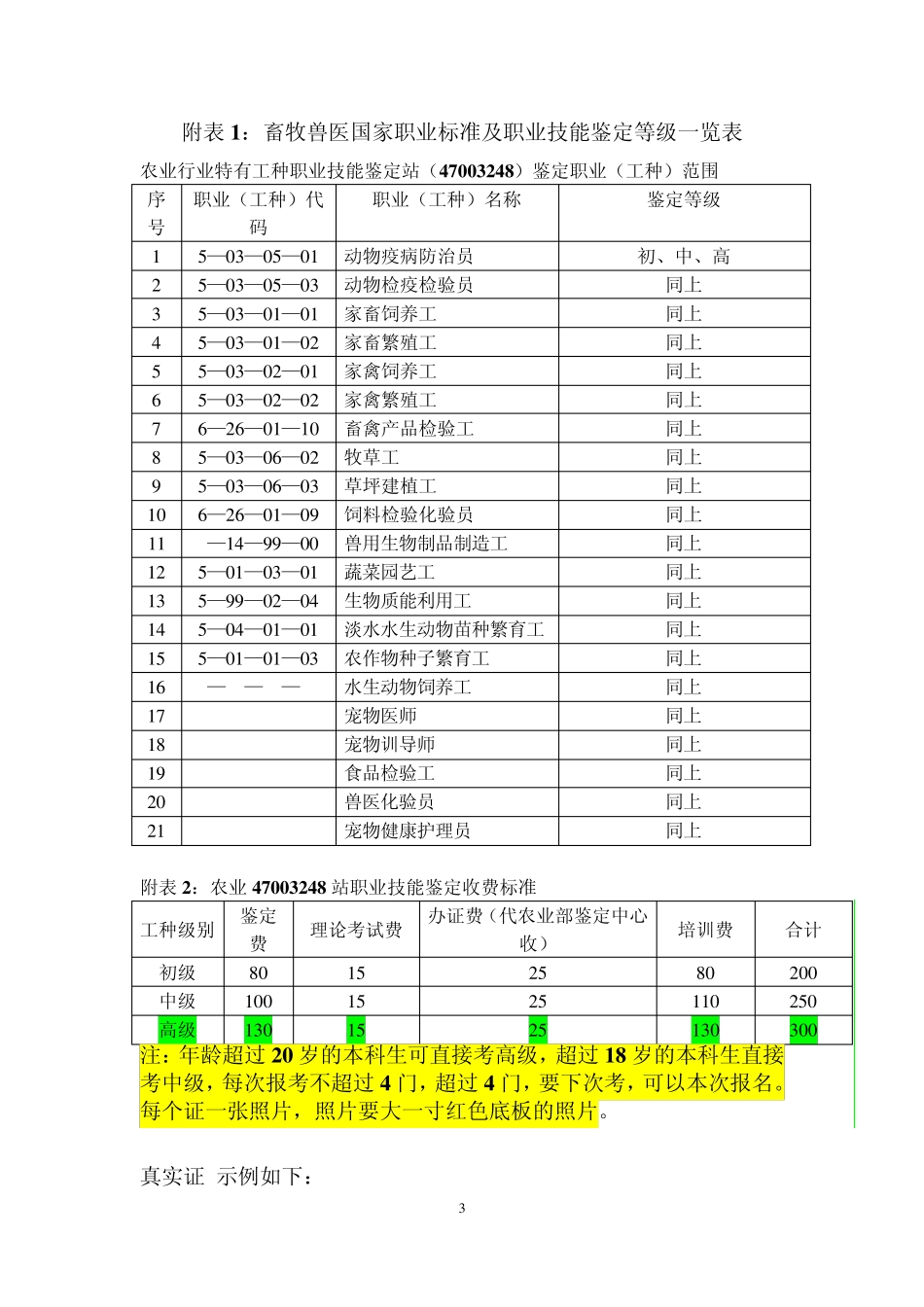 农业行业特有工种职业技能鉴定站_第3页