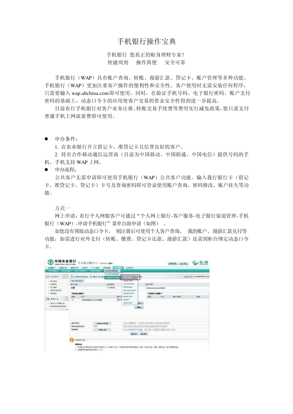 农业银行手机银行操作宝典_第1页