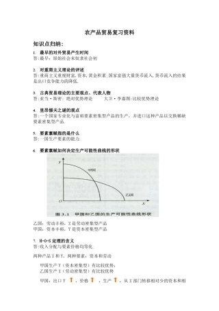 农产品贸易复习资料