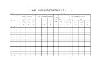 农村土地承包经营及管理情况统计表