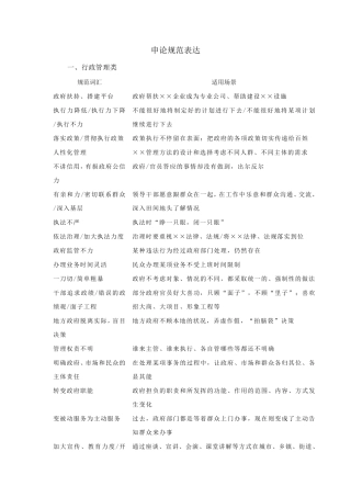 国考省考申论规范词表达
