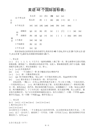 国际48个音标