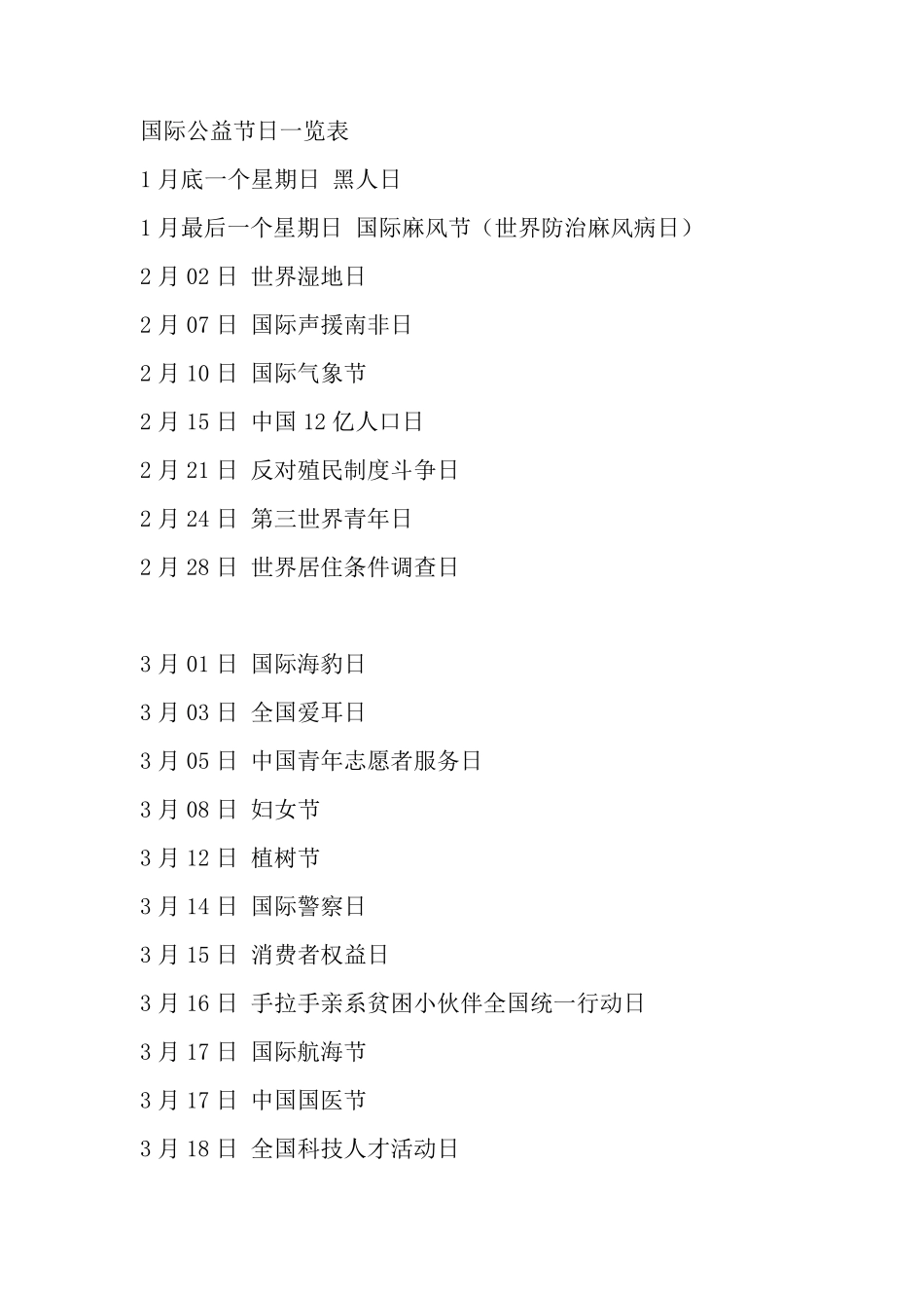 国际公益节日一览表_第1页